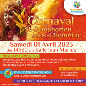 Carnaval 2023 de St Symphorien sous Chomérac organisé par l'Amicale Laïque