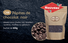 Pépites de chocolat noir en sachet