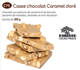 Casse chocolat caramel doré