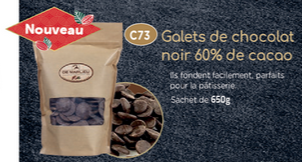 Galets de chocolat noir à fondre en sachet