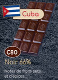 Tablette Chocolat Noir Cuba 66%