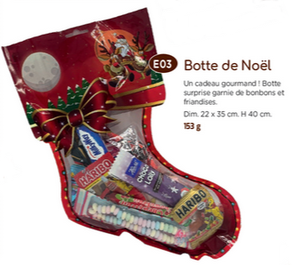 Botte de Noël chocolats et friandises