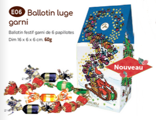 Ballotin père noël luge garni Nouv