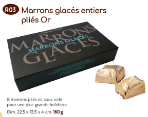 Marrons glacés entiers pliés Or