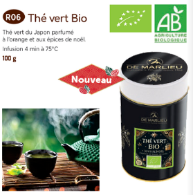 Thé Vert de noël BIO (boîte métal) Nouv