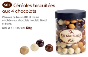 Céréales biscuitées aux 4 chocolats