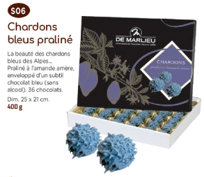 Boîte 36 Chardons bleus praliné (sans alcool)