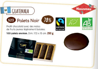 Palets Guatemala Noir 78% BIO Nouv